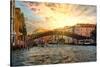 Venetian Sunlight - Accademia Bridge at Sunset-Philippe HUGONNARD-Stretched Canvas