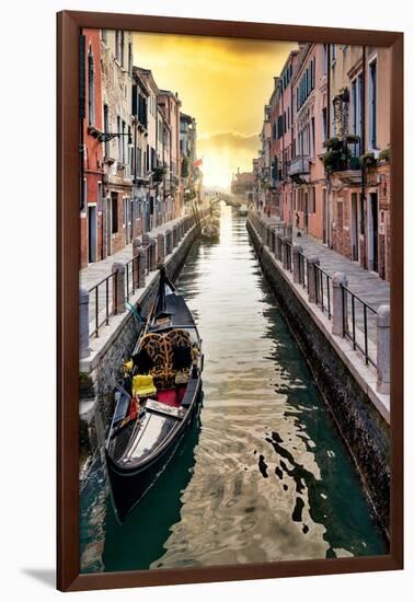 Venetian Sunlight - Along the Canal-Philippe HUGONNARD-Framed Photographic Print