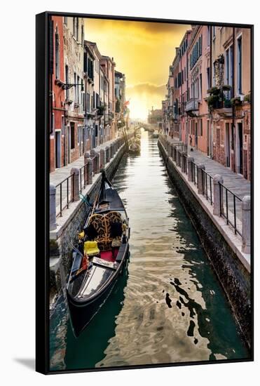 Venetian Sunlight - Along the Canal-Philippe HUGONNARD-Framed Stretched Canvas