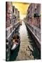 Venetian Sunlight - Along the Canal-Philippe HUGONNARD-Stretched Canvas