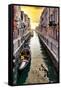 Venetian Sunlight - Along the Canal-Philippe HUGONNARD-Framed Stretched Canvas