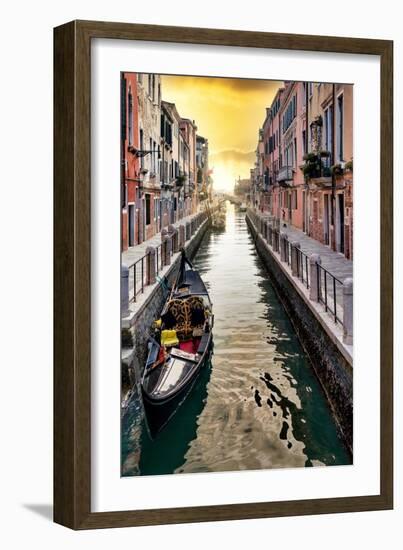 Venetian Sunlight - Along the Canal-Philippe HUGONNARD-Framed Photographic Print