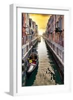 Venetian Sunlight - Along the Canal-Philippe HUGONNARD-Framed Photographic Print