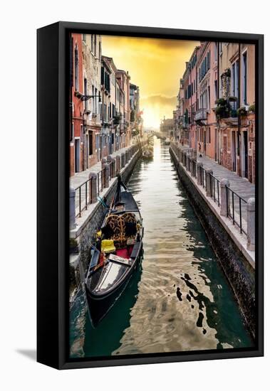 Venetian Sunlight - Along the Canal-Philippe HUGONNARD-Framed Stretched Canvas