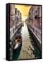 Venetian Sunlight - Along the Canal-Philippe HUGONNARD-Framed Stretched Canvas