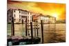 Venetian Sunlight - Blazing Sunset on Grand Canal-Philippe HUGONNARD-Mounted Photographic Print