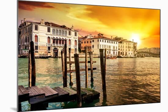 Venetian Sunlight - Blazing Sunset on Grand Canal-Philippe HUGONNARD-Mounted Photographic Print