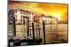 Venetian Sunlight - Blazing Sunset on Grand Canal-Philippe HUGONNARD-Mounted Photographic Print