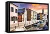 Venetian Sunlight - Burano Island-Philippe HUGONNARD-Framed Stretched Canvas