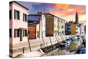 Venetian Sunlight - Burano Island-Philippe HUGONNARD-Stretched Canvas