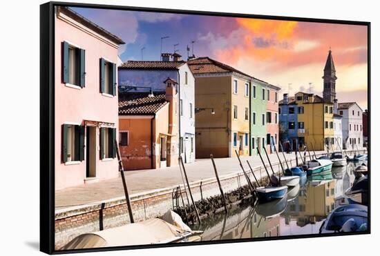 Venetian Sunlight - Burano Island-Philippe HUGONNARD-Framed Stretched Canvas