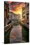 Venetian Sunlight - Canal Golden Hour-Philippe HUGONNARD-Stretched Canvas