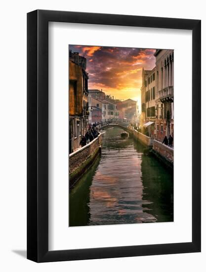 Venetian Sunlight - Canal Golden Hour-Philippe HUGONNARD-Framed Photographic Print