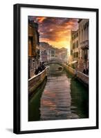 Venetian Sunlight - Canal Golden Hour-Philippe HUGONNARD-Framed Photographic Print