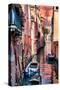 Venetian Sunlight - Coral Sunset Canal-Philippe HUGONNARD-Stretched Canvas