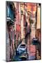 Venetian Sunlight - Coral Sunset Canal-Philippe HUGONNARD-Mounted Photographic Print