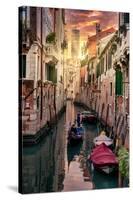 Venetian Sunlight - End of day Gondola ride-Philippe HUGONNARD-Stretched Canvas