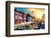 Venetian Sunlight - End of the Day in Burano-Philippe HUGONNARD-Framed Premium Photographic Print