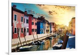 Venetian Sunlight - End of the Day in Burano-Philippe HUGONNARD-Framed Photographic Print