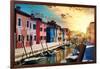 Venetian Sunlight - End of the Day in Burano-Philippe HUGONNARD-Framed Photographic Print