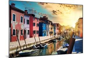 Venetian Sunlight - End of the Day in Burano-Philippe HUGONNARD-Mounted Photographic Print