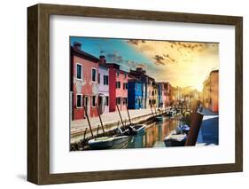 Venetian Sunlight - End of the Day in Burano-Philippe HUGONNARD-Framed Photographic Print