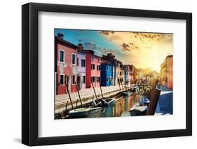 Venetian Sunlight - End of the Day in Burano-Philippe HUGONNARD-Framed Photographic Print