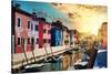 Venetian Sunlight - End of the Day in Burano-Philippe HUGONNARD-Stretched Canvas