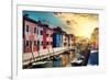 Venetian Sunlight - End of the Day in Burano-Philippe HUGONNARD-Framed Photographic Print