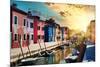 Venetian Sunlight - End of the Day in Burano-Philippe HUGONNARD-Mounted Photographic Print