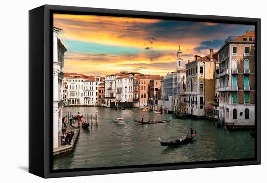 Venetian Sunlight - End of the Day on the Grand Canal-Philippe HUGONNARD-Framed Stretched Canvas