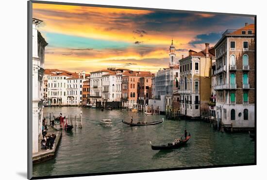 Venetian Sunlight - End of the Day on the Grand Canal-Philippe HUGONNARD-Mounted Photographic Print