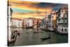 Venetian Sunlight - End of the Day on the Grand Canal-Philippe HUGONNARD-Stretched Canvas