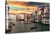 Venetian Sunlight - End of the Day on the Grand Canal-Philippe HUGONNARD-Stretched Canvas