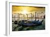 Venetian Sunlight - Evening Gondolas-Philippe HUGONNARD-Framed Photographic Print