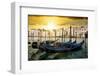 Venetian Sunlight - Evening Gondolas-Philippe HUGONNARD-Framed Premium Photographic Print