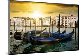 Venetian Sunlight - Evening Gondolas-Philippe HUGONNARD-Mounted Photographic Print