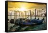 Venetian Sunlight - Evening Gondolas-Philippe HUGONNARD-Framed Stretched Canvas