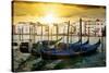 Venetian Sunlight - Evening Gondolas-Philippe HUGONNARD-Stretched Canvas