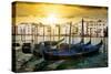 Venetian Sunlight - Evening Gondolas-Philippe HUGONNARD-Stretched Canvas
