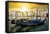 Venetian Sunlight - Evening Gondolas-Philippe HUGONNARD-Framed Stretched Canvas