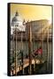 Venetian Sunlight - Gondola Pier-Philippe HUGONNARD-Framed Stretched Canvas