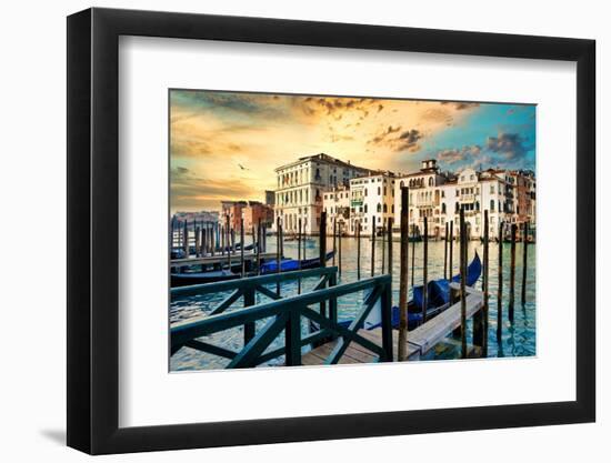 Venetian Sunlight - Gondola Piers-Philippe HUGONNARD-Framed Premium Photographic Print