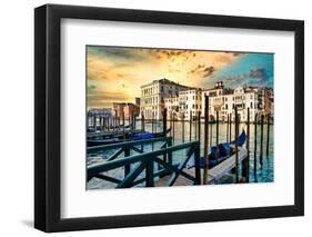 Venetian Sunlight - Gondola Piers-Philippe HUGONNARD-Framed Premium Photographic Print