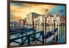 Venetian Sunlight - Gondola Piers-Philippe HUGONNARD-Framed Photographic Print