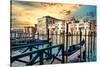Venetian Sunlight - Gondola Piers-Philippe HUGONNARD-Stretched Canvas