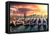 Venetian Sunlight - Gondolas Sunsets-Philippe HUGONNARD-Framed Stretched Canvas