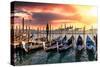 Venetian Sunlight - Gondolas Sunsets-Philippe HUGONNARD-Stretched Canvas