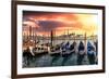 Venetian Sunlight - Gondolas Sunsets-Philippe HUGONNARD-Framed Photographic Print