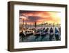 Venetian Sunlight - Gondolas Sunsets-Philippe HUGONNARD-Framed Photographic Print